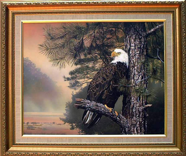 Morning Sentinel Framed Canvas-acrylic painting by wildlife artist Danny O' Driscoll